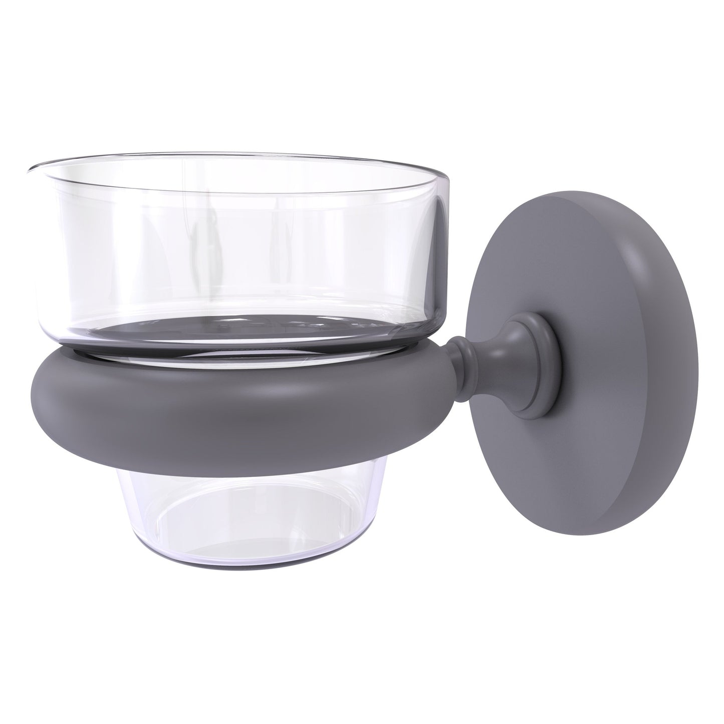 Allied Brass Prestige Skyline 3" x 2.5" Matte Gray Solid Brass Wall-Mounted Votive Candle Holder