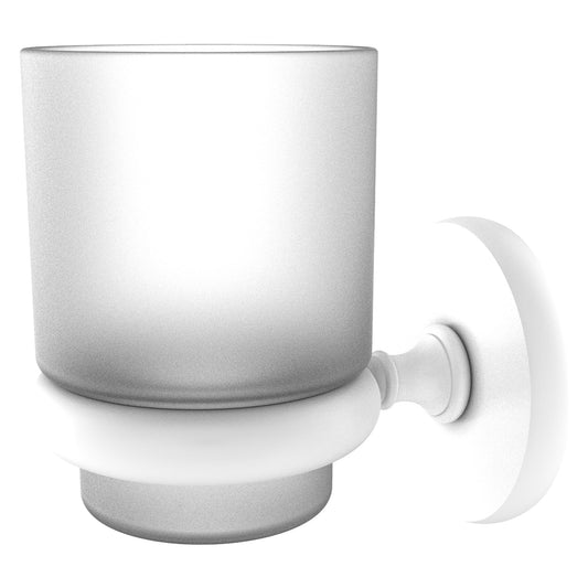 Allied Brass Prestige Skyline 3" x 2.5" Matte White Solid Brass Wall-Mounted Tumbler Holder