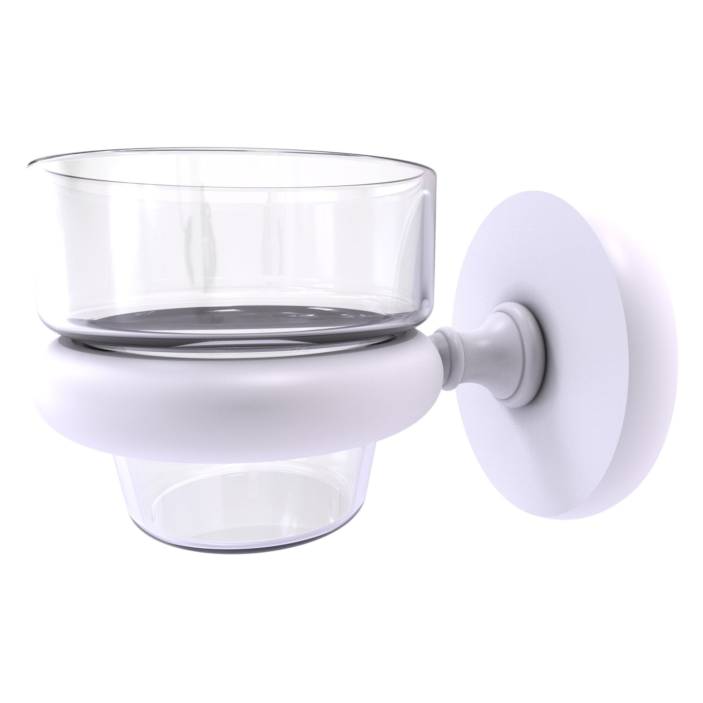 Allied Brass Prestige Skyline 3" x 2.5" Matte White Solid Brass Wall-Mounted Votive Candle Holder