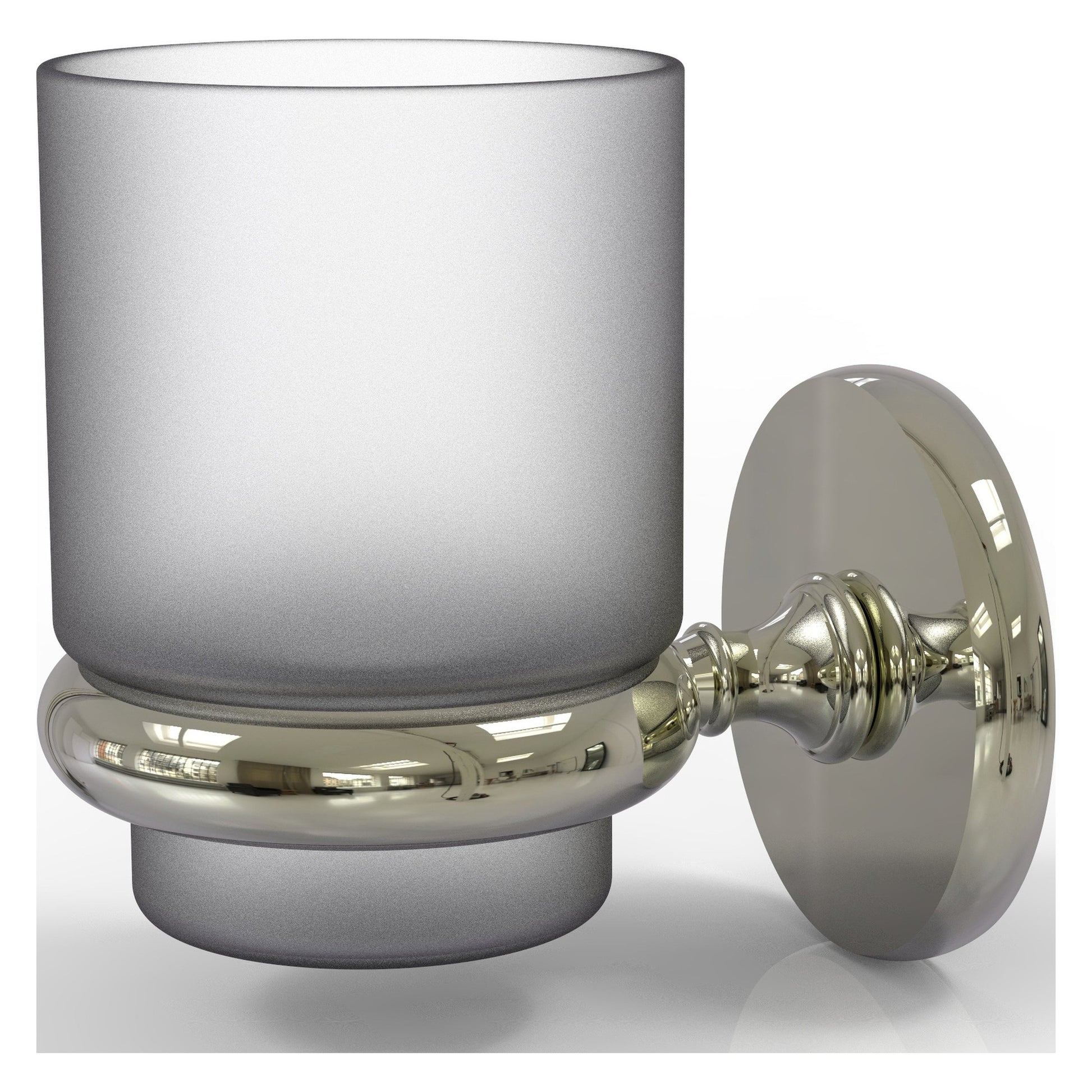 Allied Brass Prestige Skyline 3" x 2.5" Polished Nickel Solid Brass Wall-Mounted Tumbler Holder