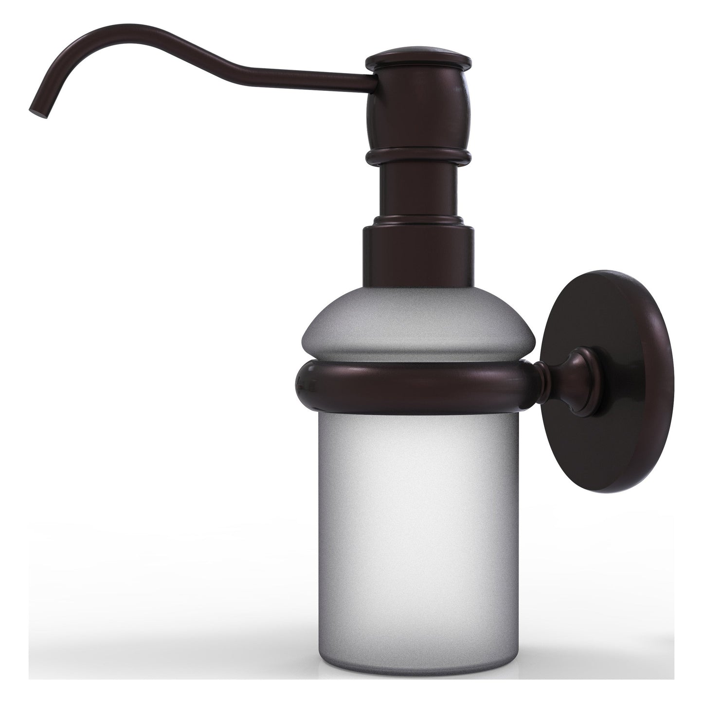 Allied Brass Prestige Skyline 3" x 3" Antique Bronze Solid Brass Wall-Mounted Soap Dispenser