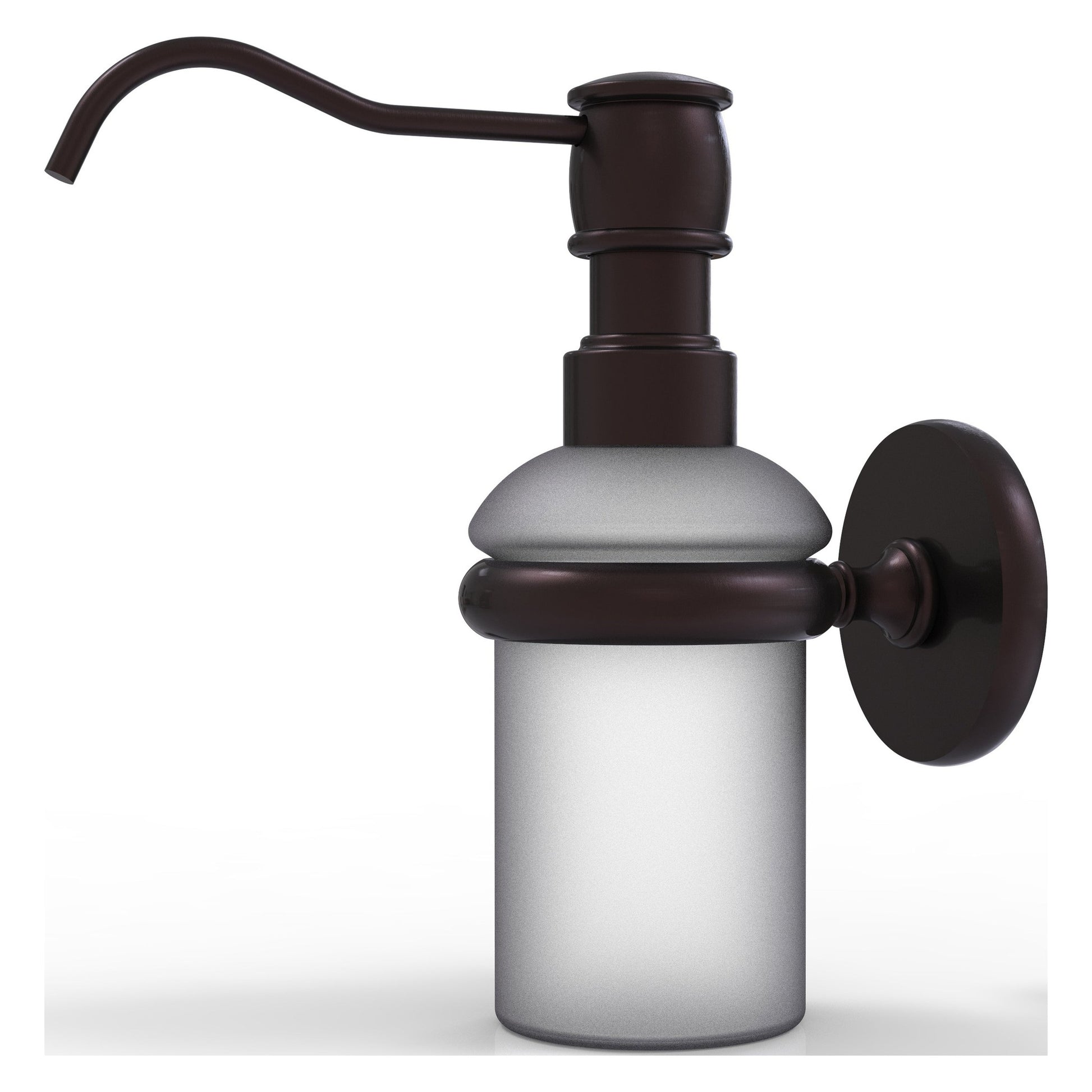 Allied Brass Prestige Skyline 3" x 3" Antique Bronze Solid Brass Wall-Mounted Soap Dispenser