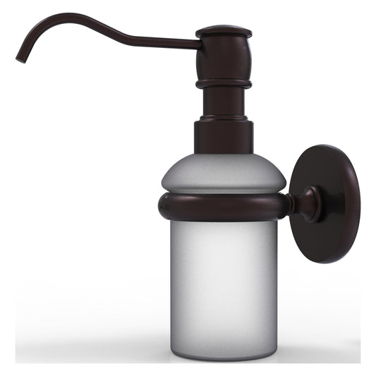 Allied Brass Prestige Skyline 3" x 3" Antique Bronze Solid Brass Wall-Mounted Soap Dispenser
