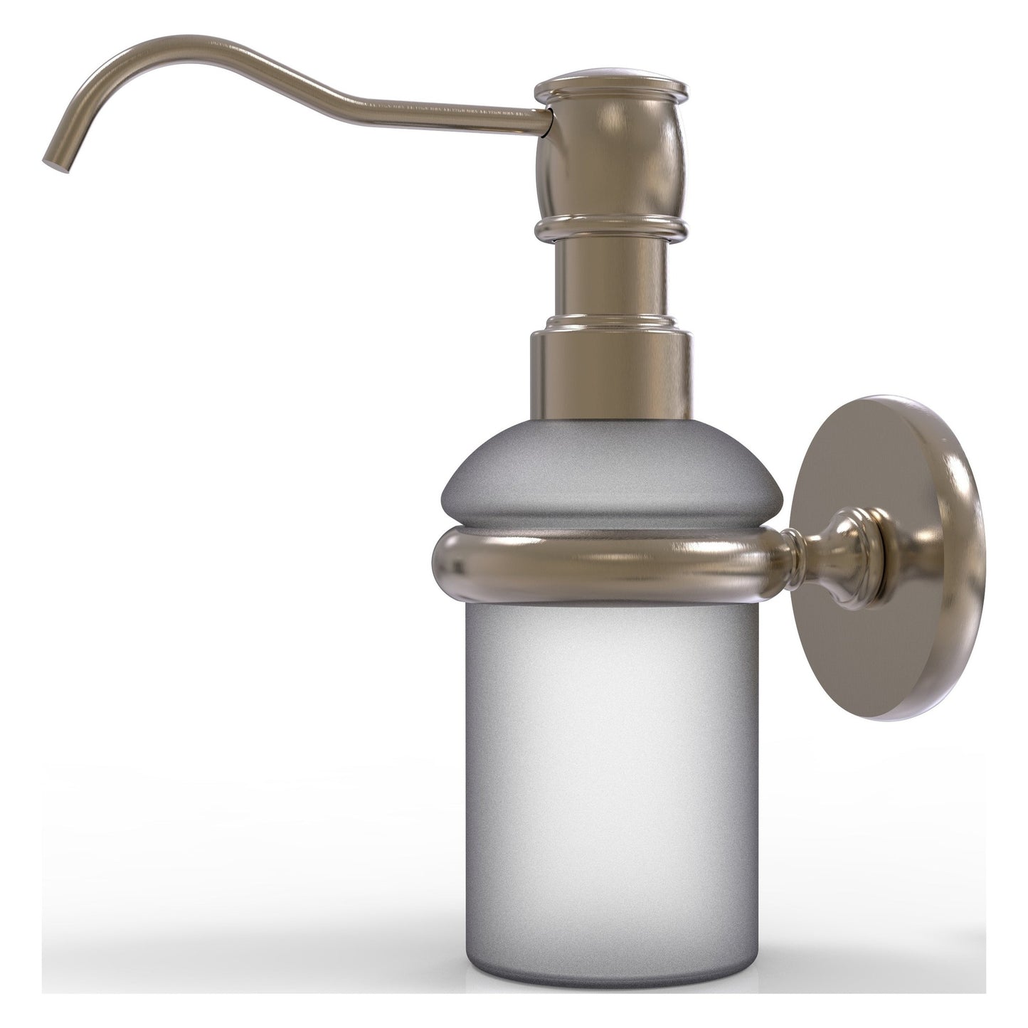 Allied Brass Prestige Skyline 3" x 3" Antique Pewter Solid Brass Wall-Mounted Soap Dispenser