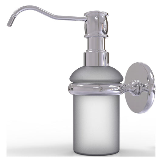 Allied Brass Prestige Skyline 3" x 3" Polished Chrome Solid Brass Wall-Mounted Soap Dispenser