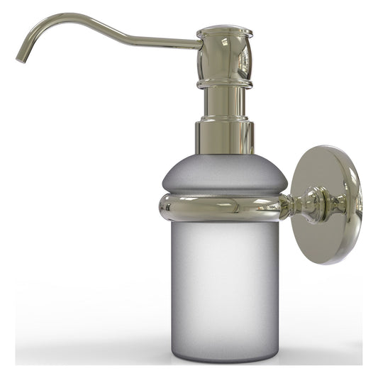 Allied Brass Prestige Skyline 3" x 3" Polished Nickel Solid Brass Wall-Mounted Soap Dispenser