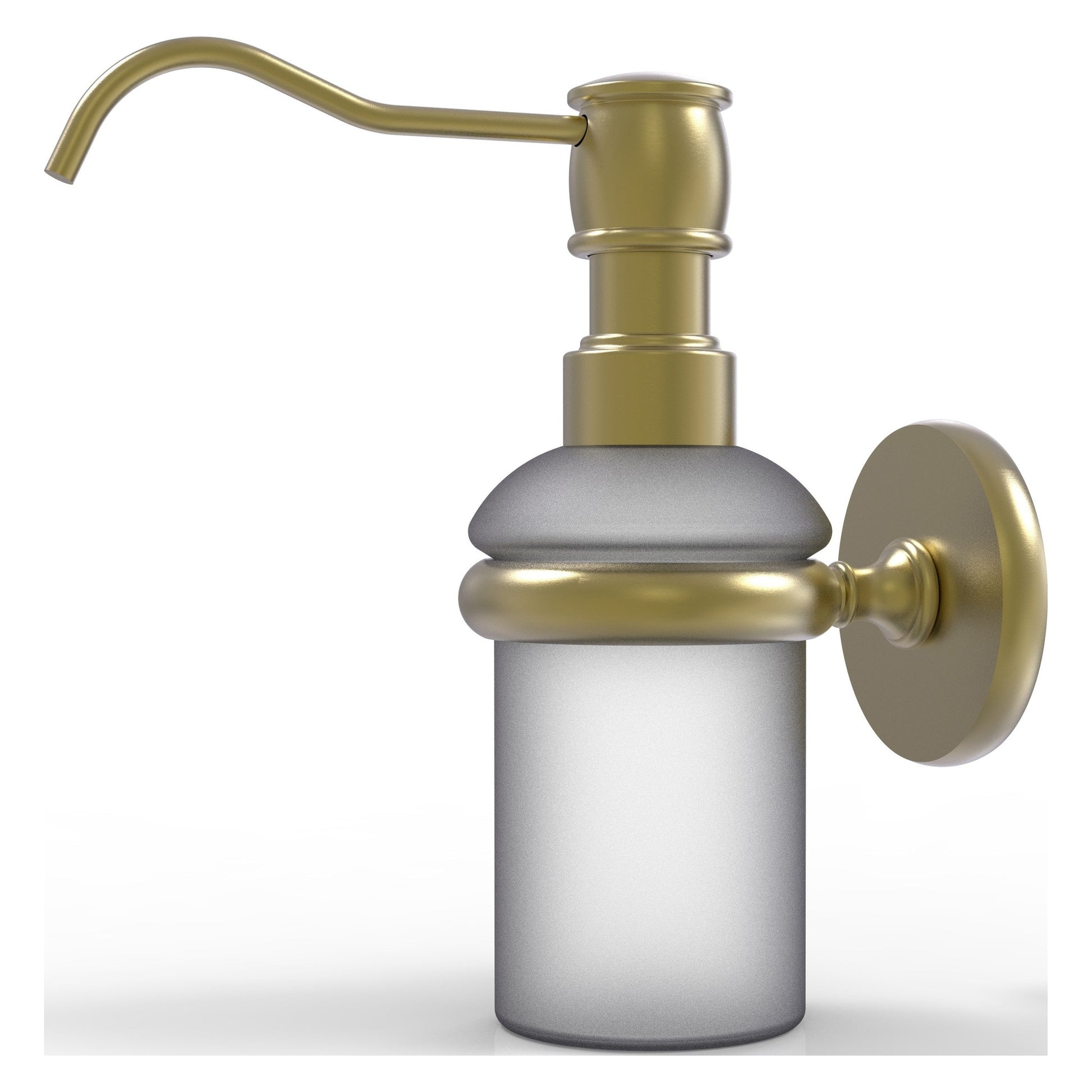 Allied Brass Prestige Skyline 3" x 3" Satin Brass Solid Brass Wall-Mounted Soap Dispenser