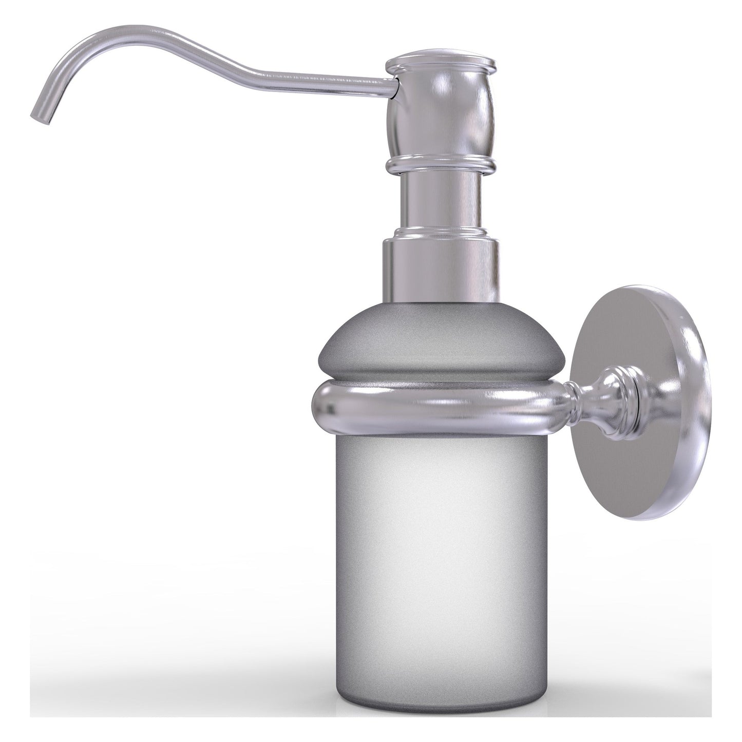 Allied Brass Prestige Skyline 3" x 3" Satin Chrome Solid Brass Wall-Mounted Soap Dispenser