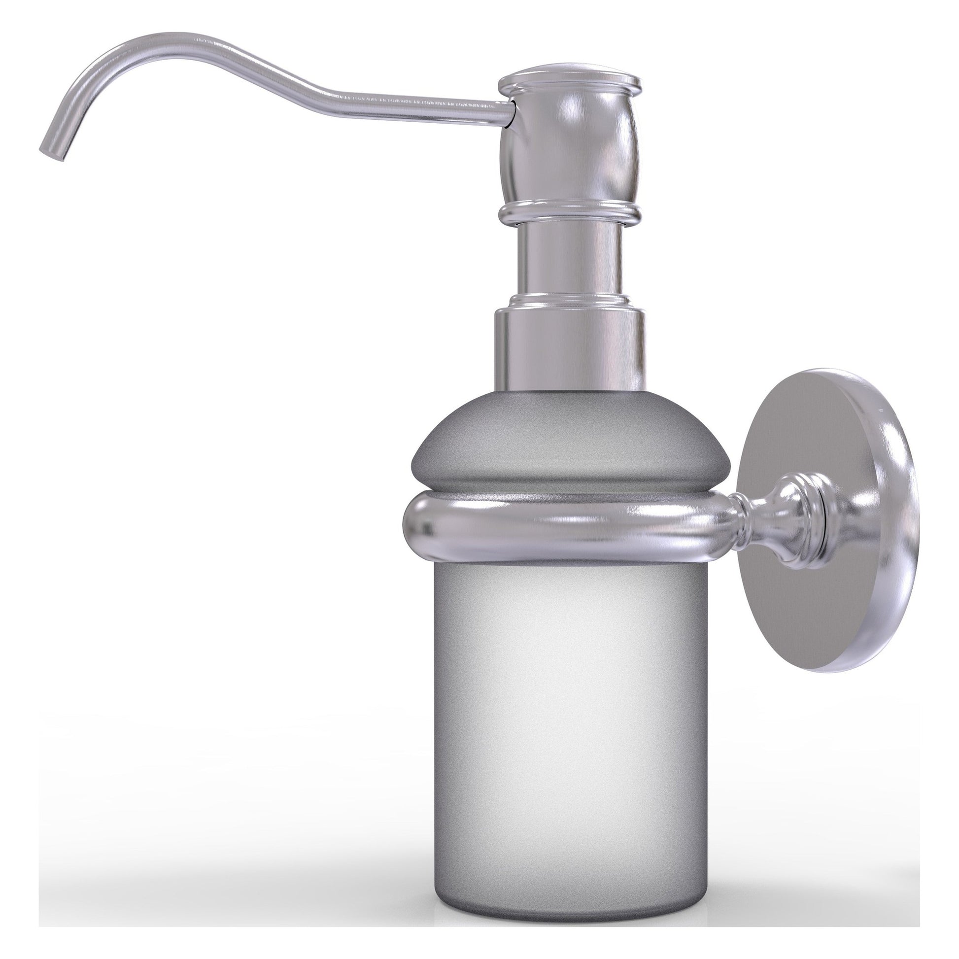 Allied Brass Prestige Skyline 3" x 3" Satin Chrome Solid Brass Wall-Mounted Soap Dispenser