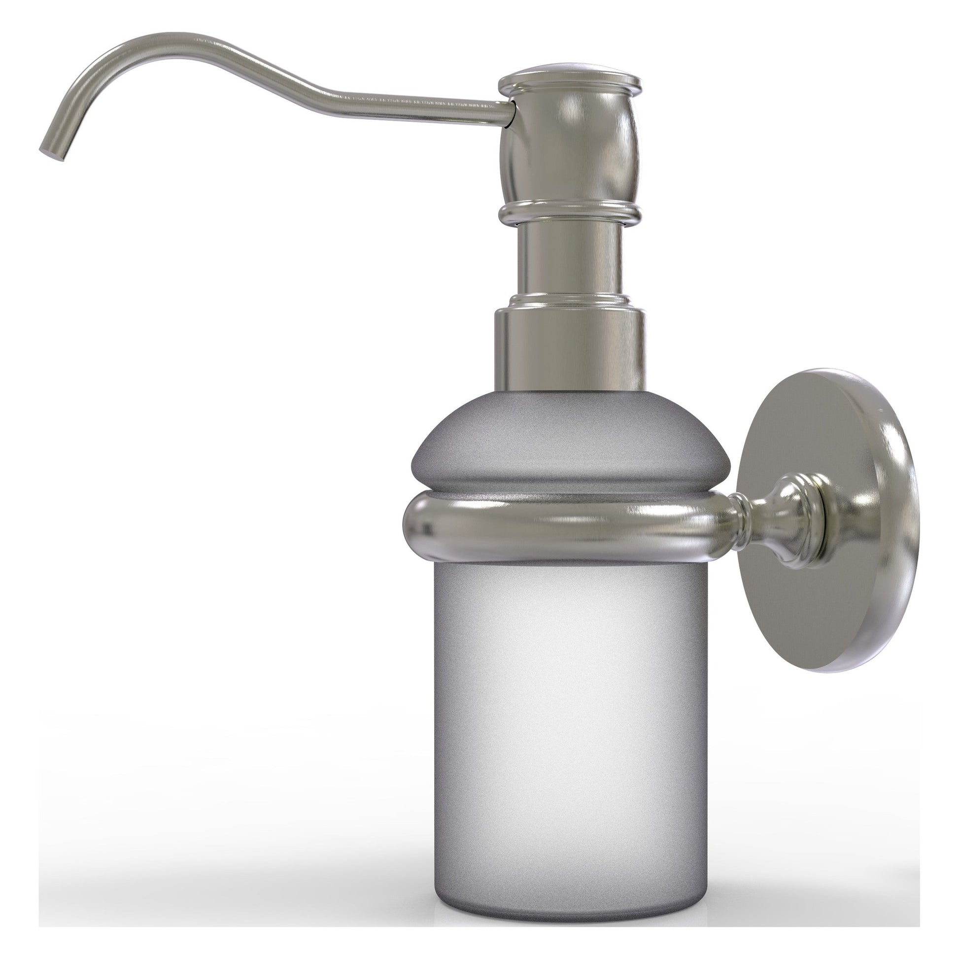 Allied Brass Prestige Skyline 3" x 3" Satin Nickel Solid Brass Wall-Mounted Soap Dispenser