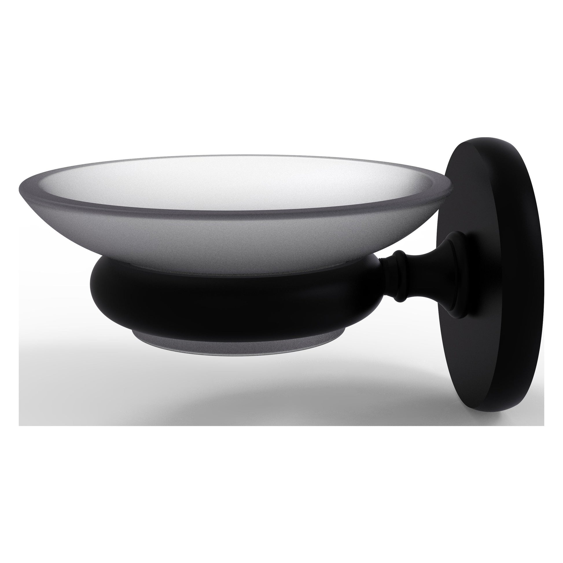 Allied Brass Prestige Skyline 3" x 4.5" Matte Black Solid Brass Wall-Mounted Soap Dish