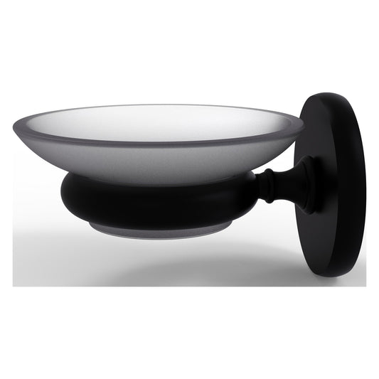 Allied Brass Prestige Skyline 3" x 4.5" Matte Black Solid Brass Wall-Mounted Soap Dish