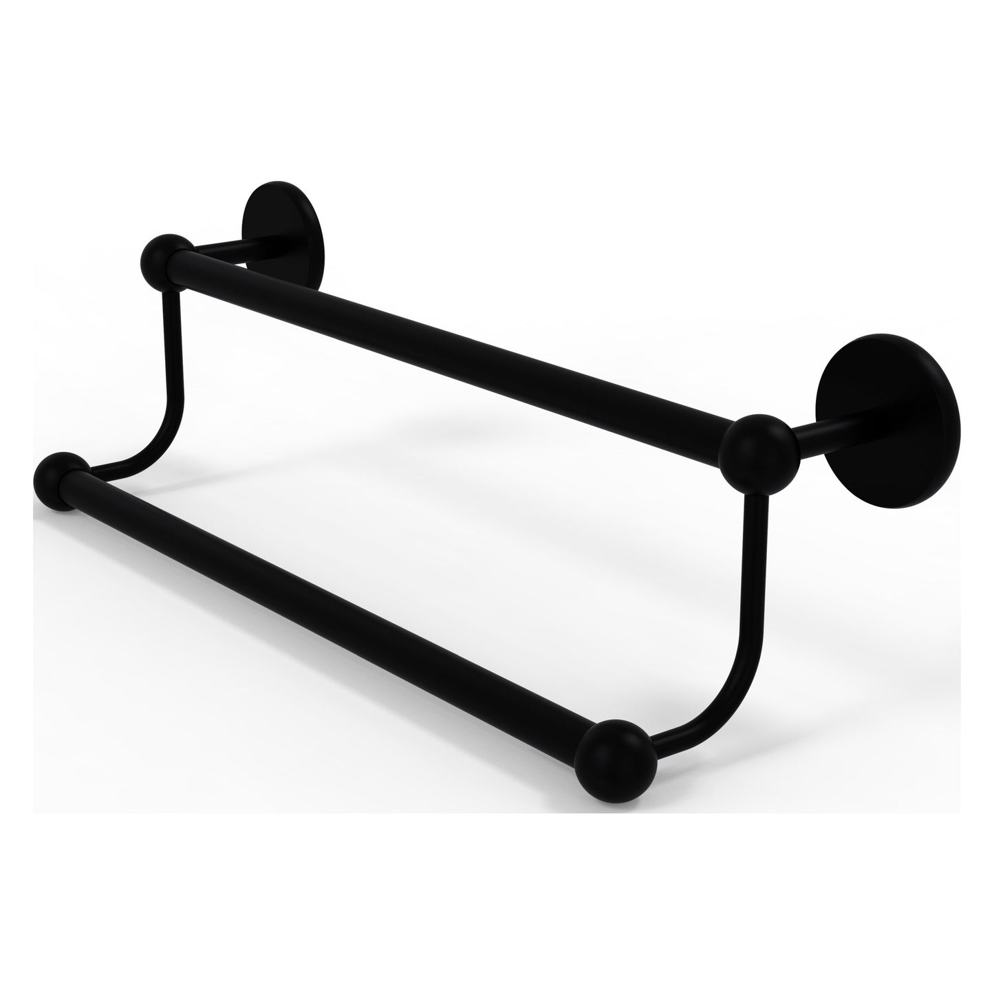 Allied Brass Prestige Skyline 30" x 33" Matte Black Solid Brass Double Towel Bar