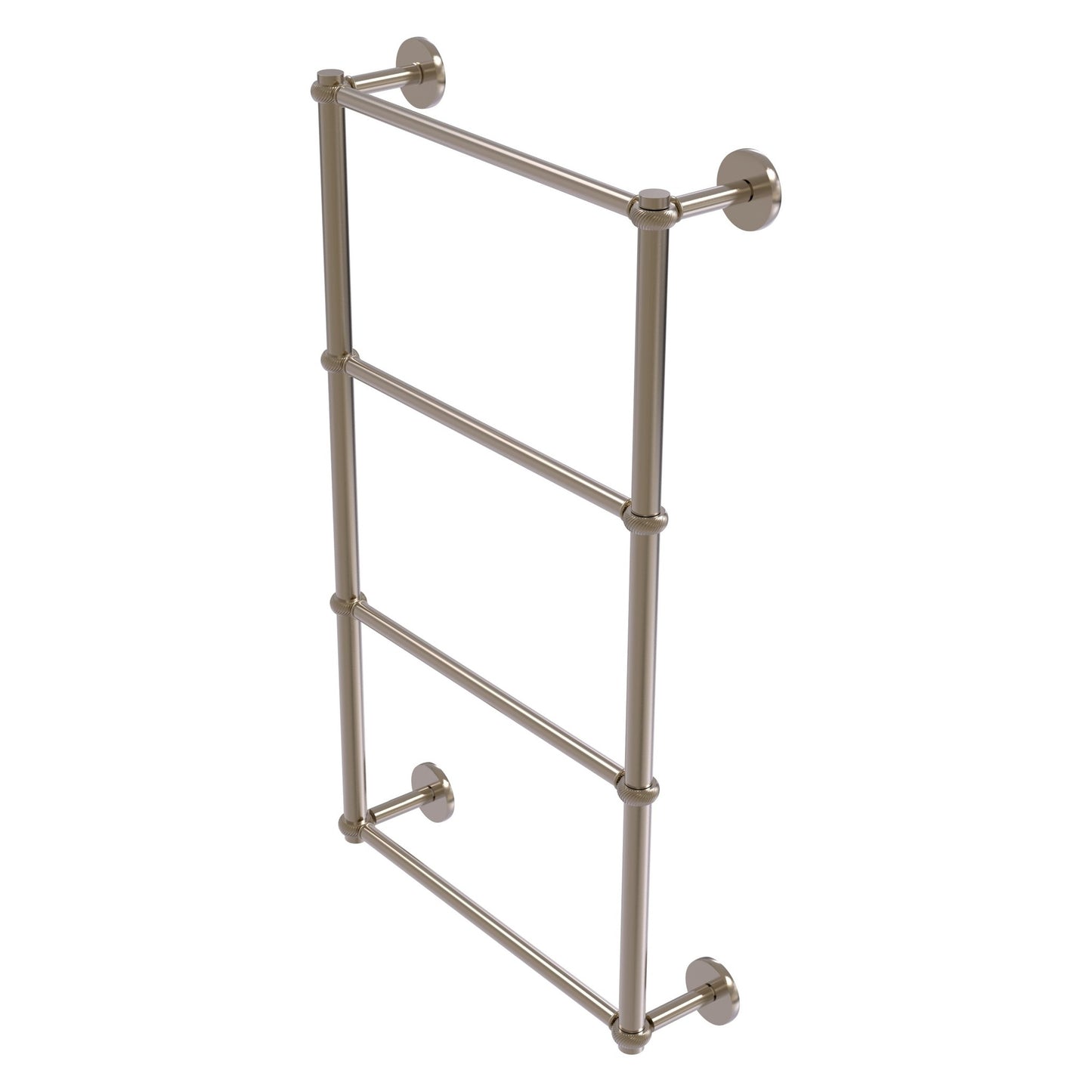 Allied Brass Prestige Skyline 30" x 5" Antique Pewter Solid Brass 4-Tier Ladder Towel Bar With Twisted Detail