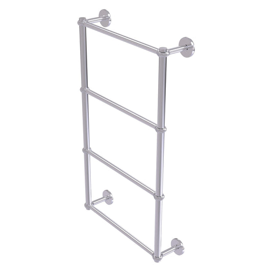 Allied Brass Prestige Skyline 30" x 5" Satin Chrome Solid Brass 4-Tier Ladder Towel Bar With Twisted Detail