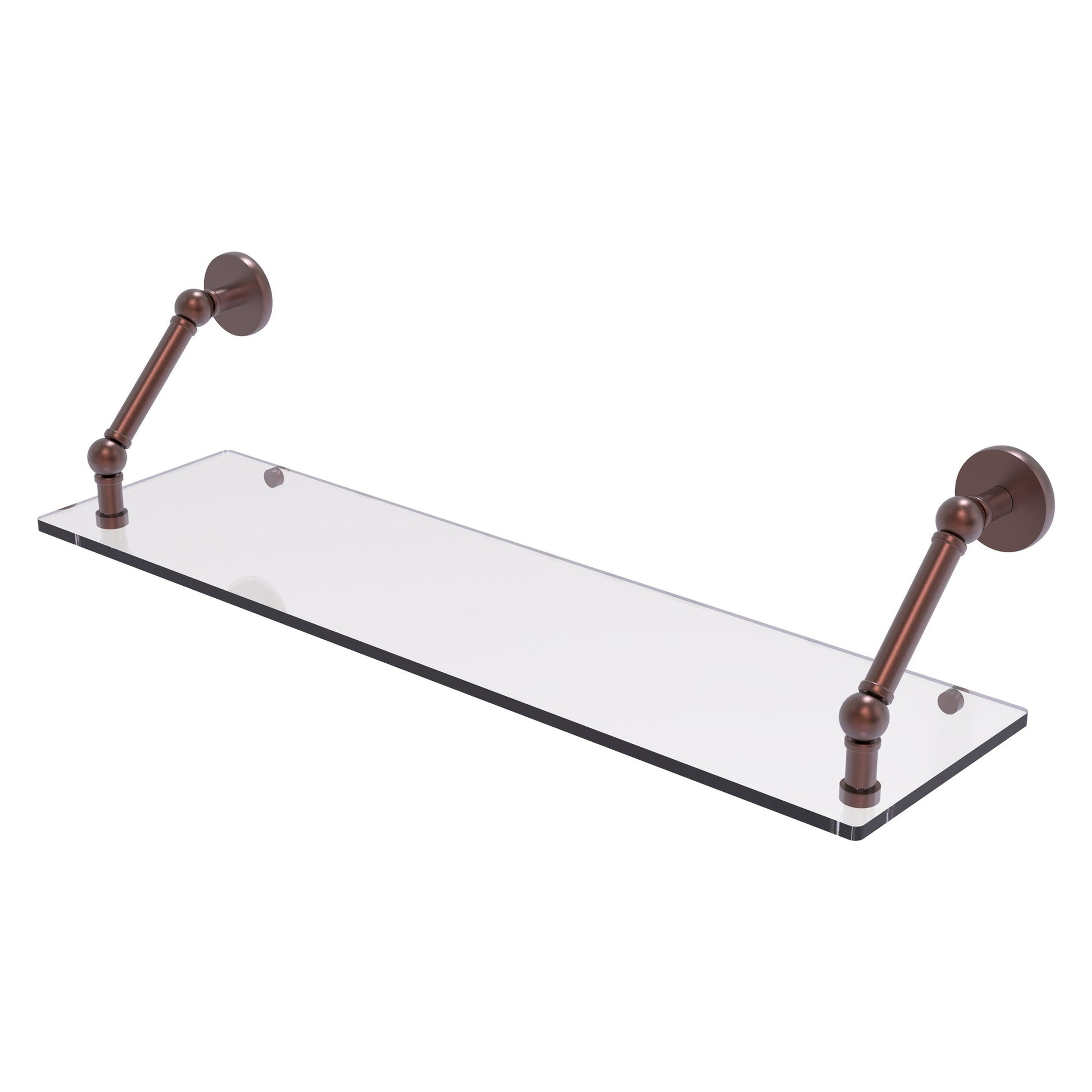 Allied Brass Prestige Skyline 30" x 8" Antique Copper Solid Brass Floating Glass Shelf