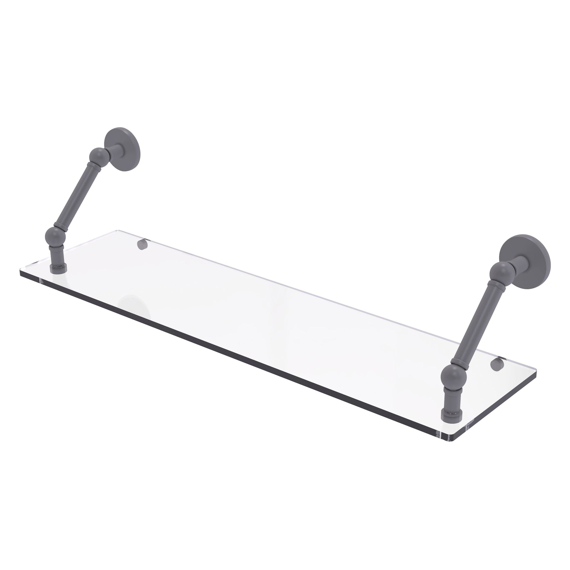 Allied Brass Prestige Skyline 30" x 8" Matte Gray Solid Brass Floating Glass Shelf