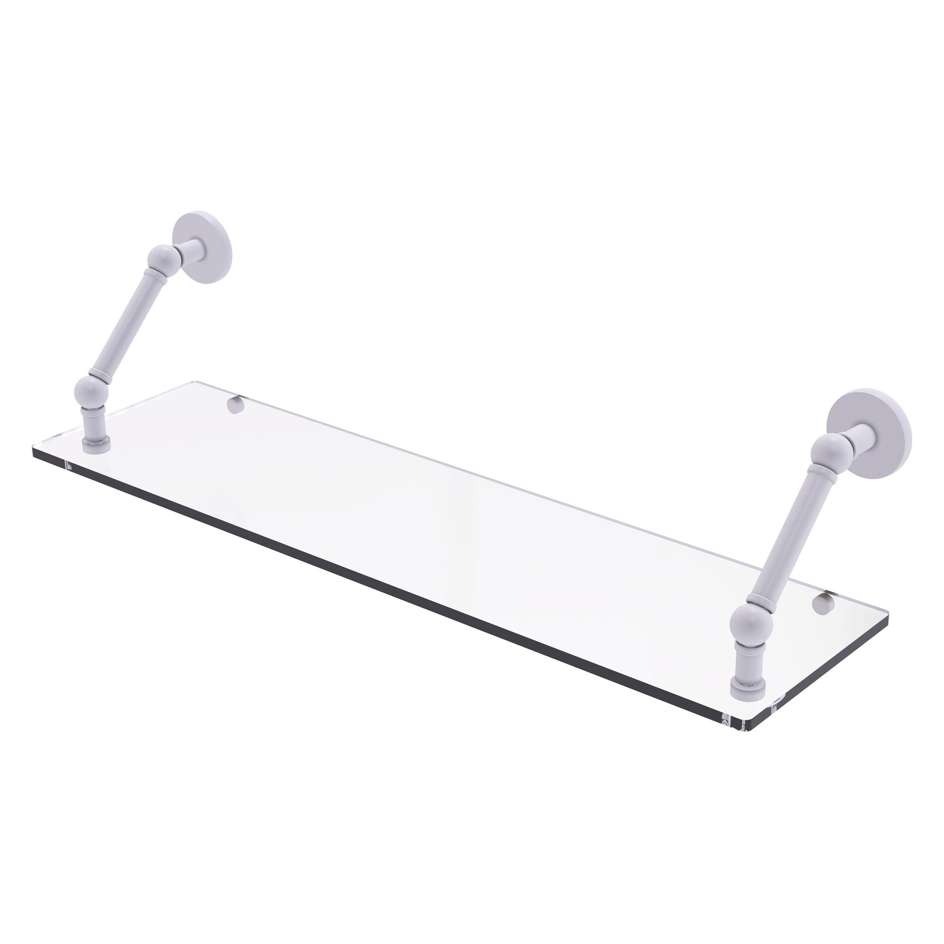 Allied Brass Prestige Skyline 30" x 8" Matte White Solid Brass Floating Glass Shelf