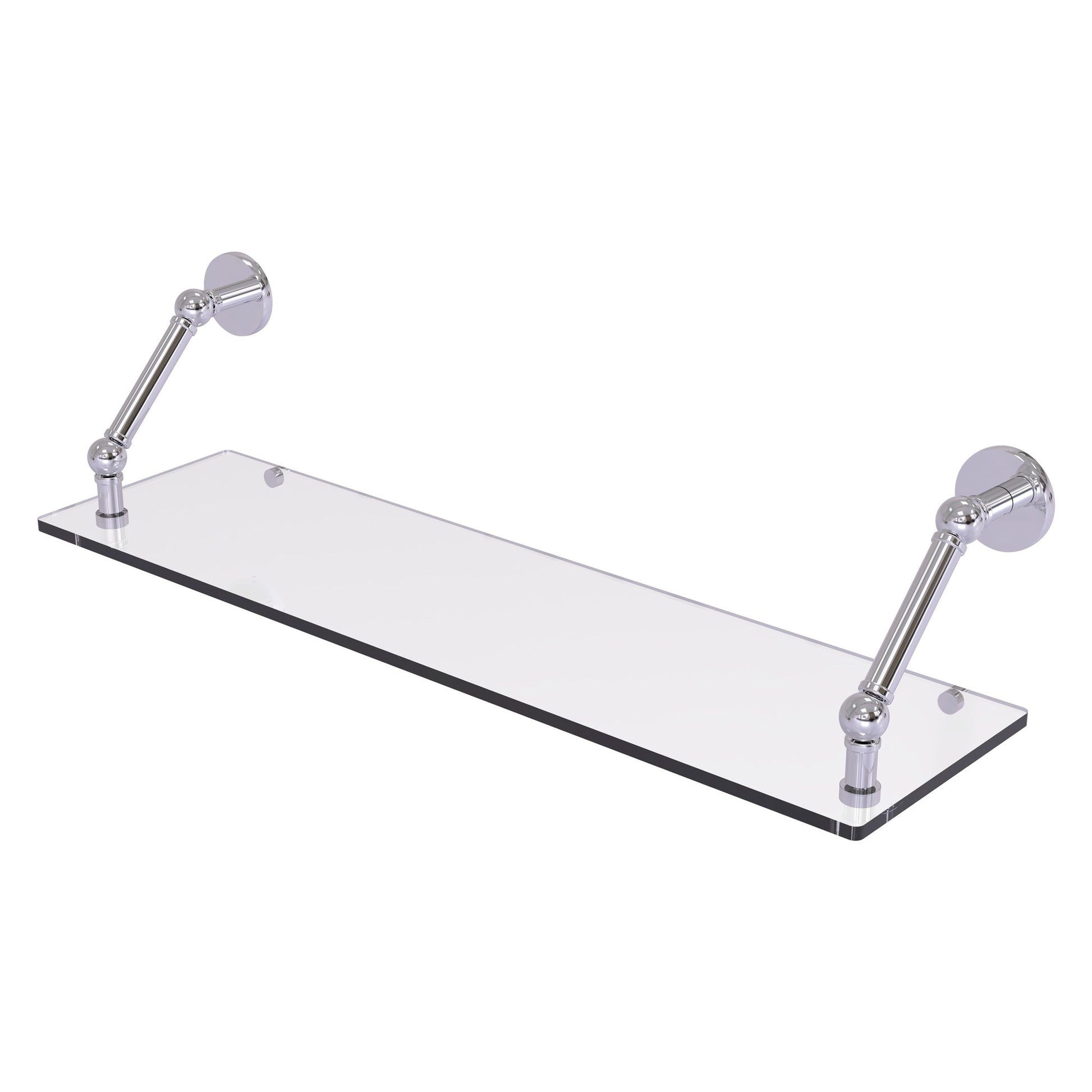 Allied Brass Prestige Skyline 30" x 8" Polished Chrome Solid Brass Floating Glass Shelf