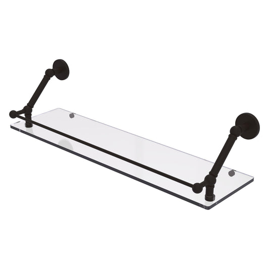 Allied Brass Prestige Skyline 30" x 8.6" Oil Rubbed Bronze Solid Brass Floating Glass Shelf With Gallery Rail