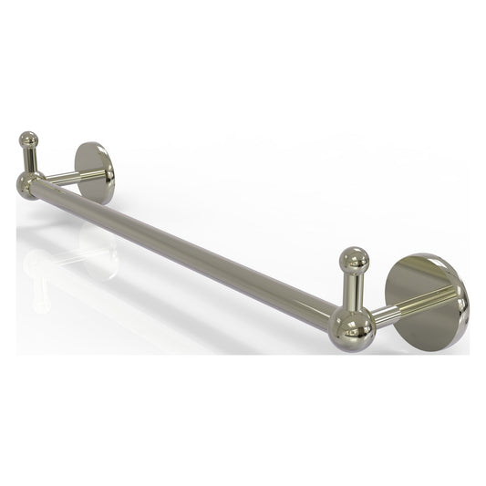 Allied Brass Prestige Skyline 32.25" x 3.8" Polished Nickel Solid Brass Towel Bar With Integrated Hooks