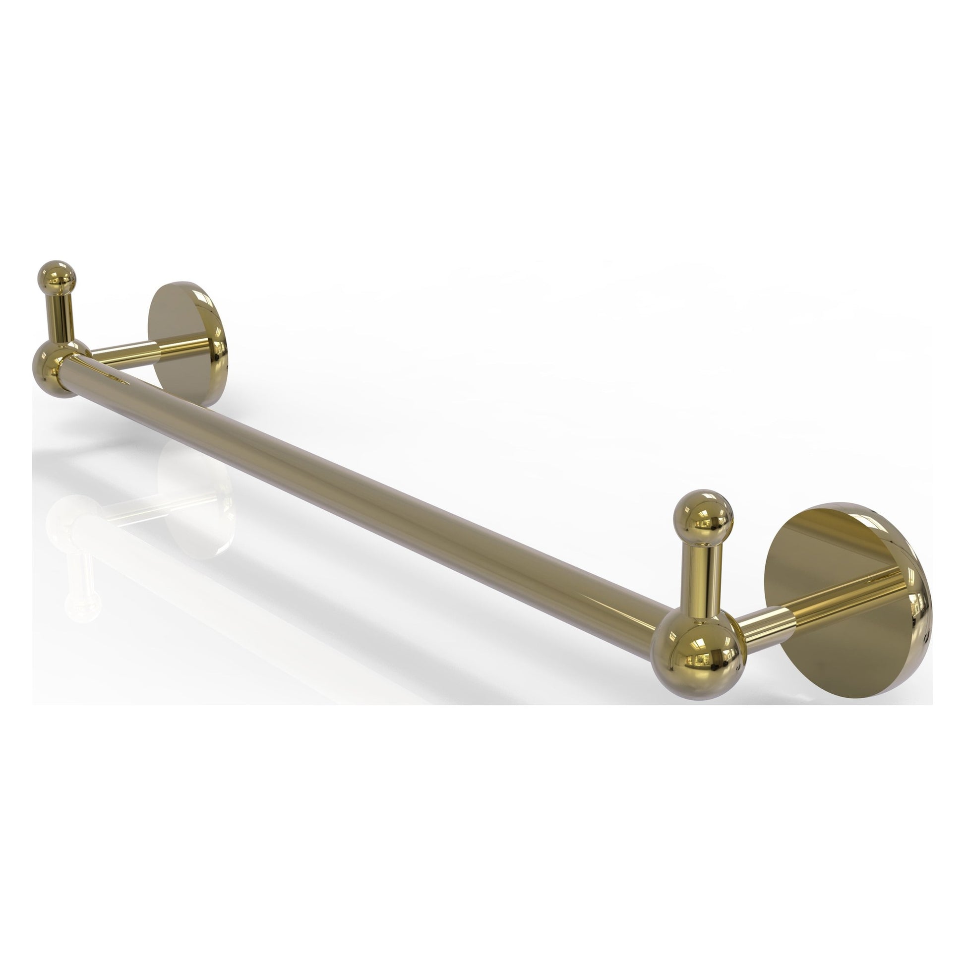 Allied Brass Prestige Skyline 32.25" x 3.8" Unlacquered Brass Solid Brass Towel Bar With Integrated Hooks