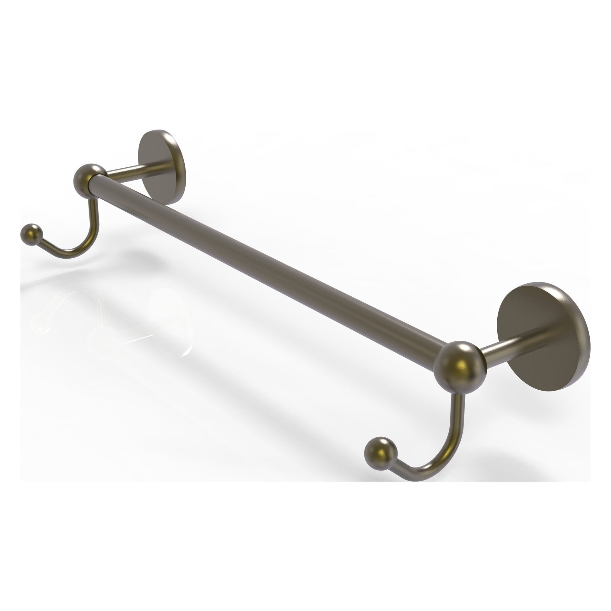 Allied Brass Prestige Skyline 32.25" x 5.7" Antique Brass Solid Brass Towel Bar With Integrated Hooks