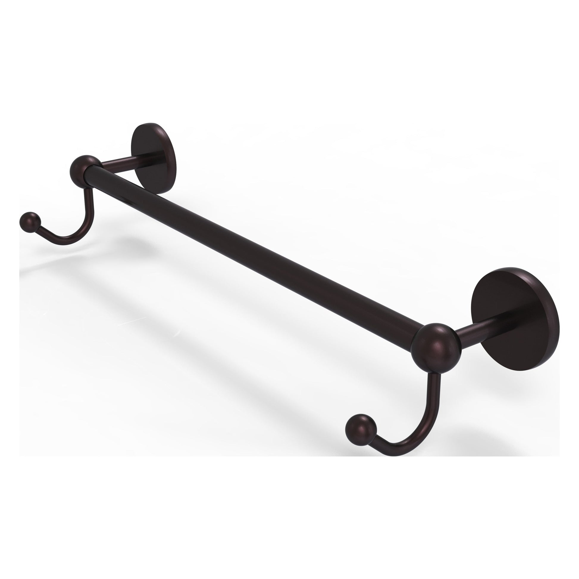 Allied Brass Prestige Skyline 32.25" x 5.7" Antique Bronze Solid Brass Towel Bar With Integrated Hooks