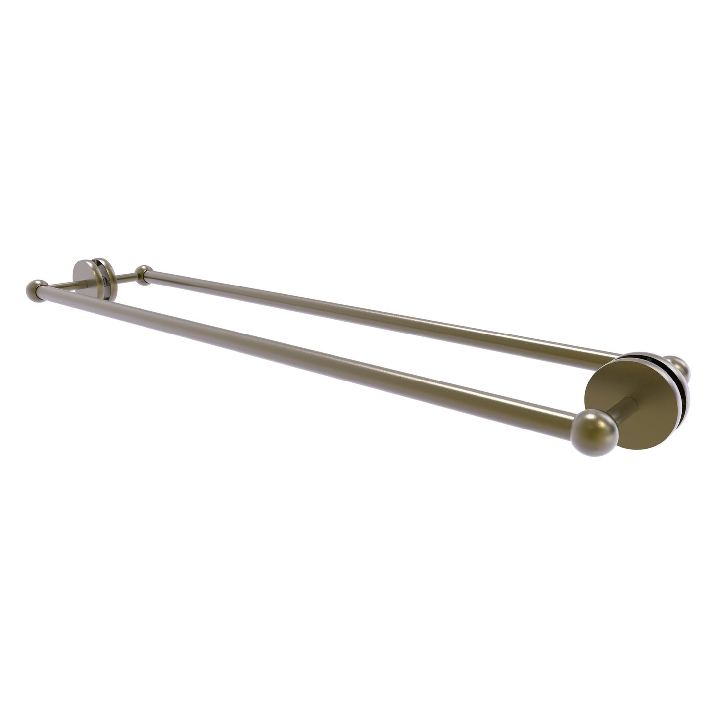 Allied Brass Prestige Skyline 32.7" x 7.2" Antique Brass Solid Brass Back-to-Back Shower Door and Towel Bar