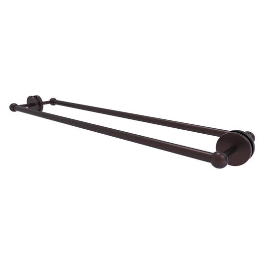 Allied Brass Prestige Skyline 32.7" x 7.2" Antique Bronze Solid Brass Back-to-Back Shower Door and Towel Bar