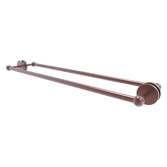 Allied Brass Prestige Skyline 32.7" x 7.2" Antique Copper Solid Brass Back-to-Back Shower Door and Towel Bar