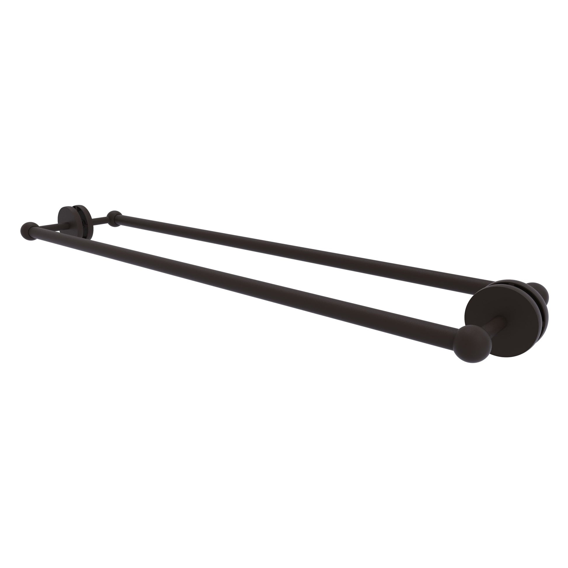 Allied Brass Prestige Skyline 32.7" x 7.2" Oil Rubbed Bronze Solid Brass Back-to-Back Shower Door and Towel Bar