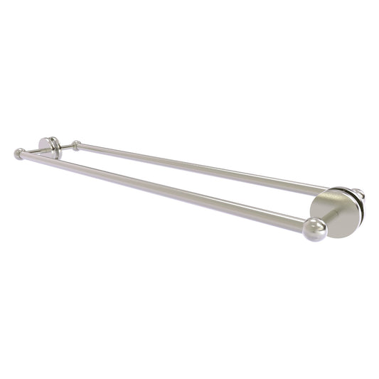 Allied Brass Prestige Skyline 32.7" x 7.2" Satin Nickel Solid Brass Back-to-Back Shower Door and Towel Bar