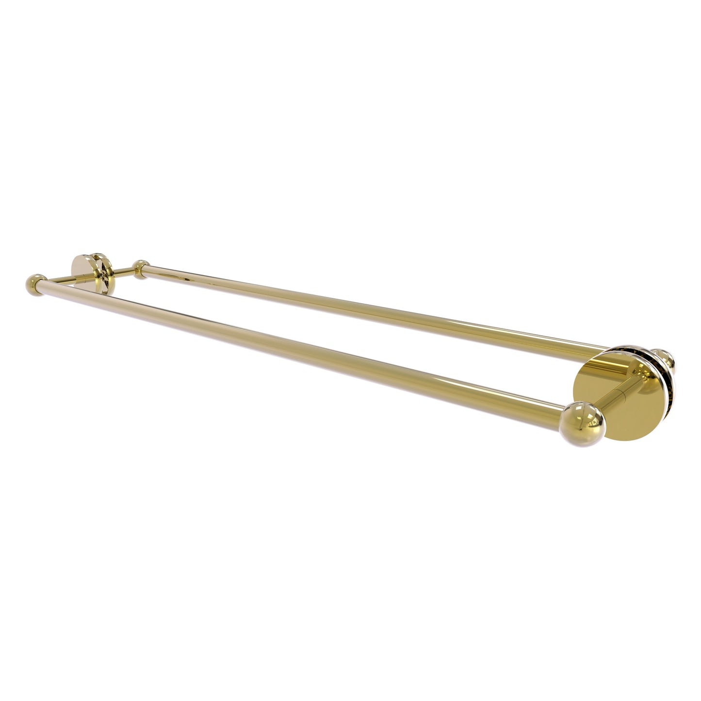 Allied Brass Prestige Skyline 32.7" x 7.2" Unlacquered Brass Solid Brass Back-to-Back Shower Door and Towel Bar