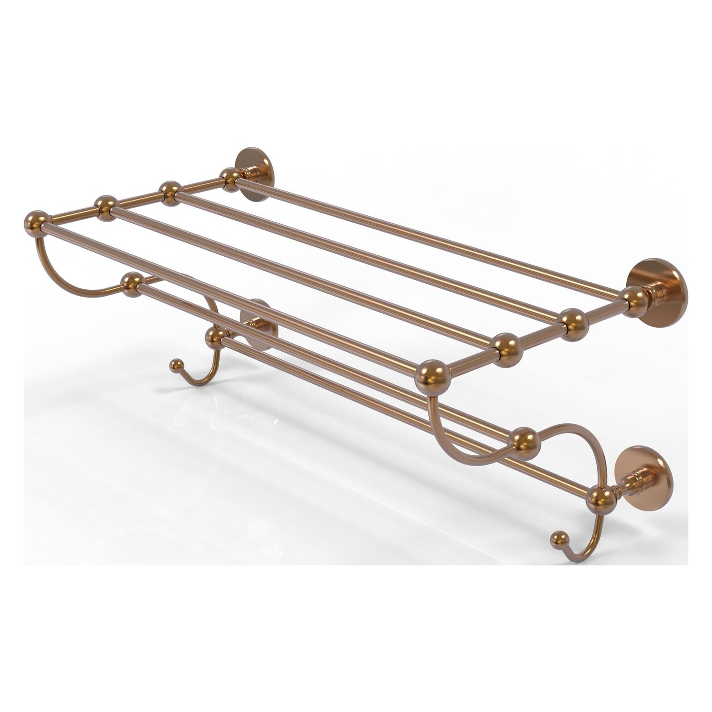 Allied Brass Prestige Skyline 36" x 14" Brushed Bronze Solid Brass Train Rack Towel Shelf