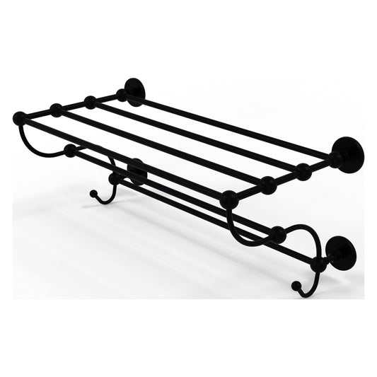 Allied Brass Prestige Skyline 36" x 14" Matte Black Solid Brass Train Rack Towel Shelf