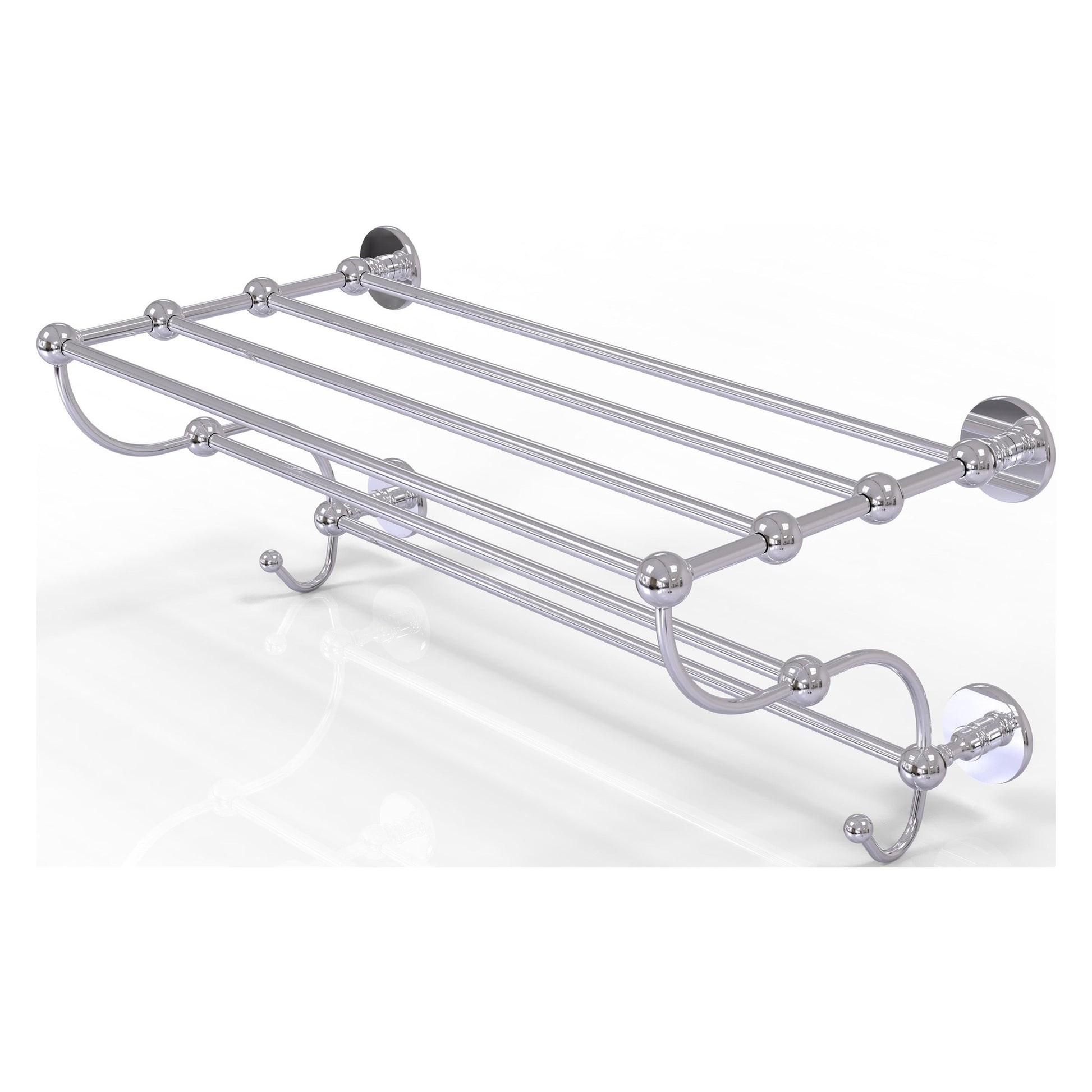 Allied Brass Prestige Skyline 36" x 14" Polished Chrome Solid Brass Train Rack Towel Shelf