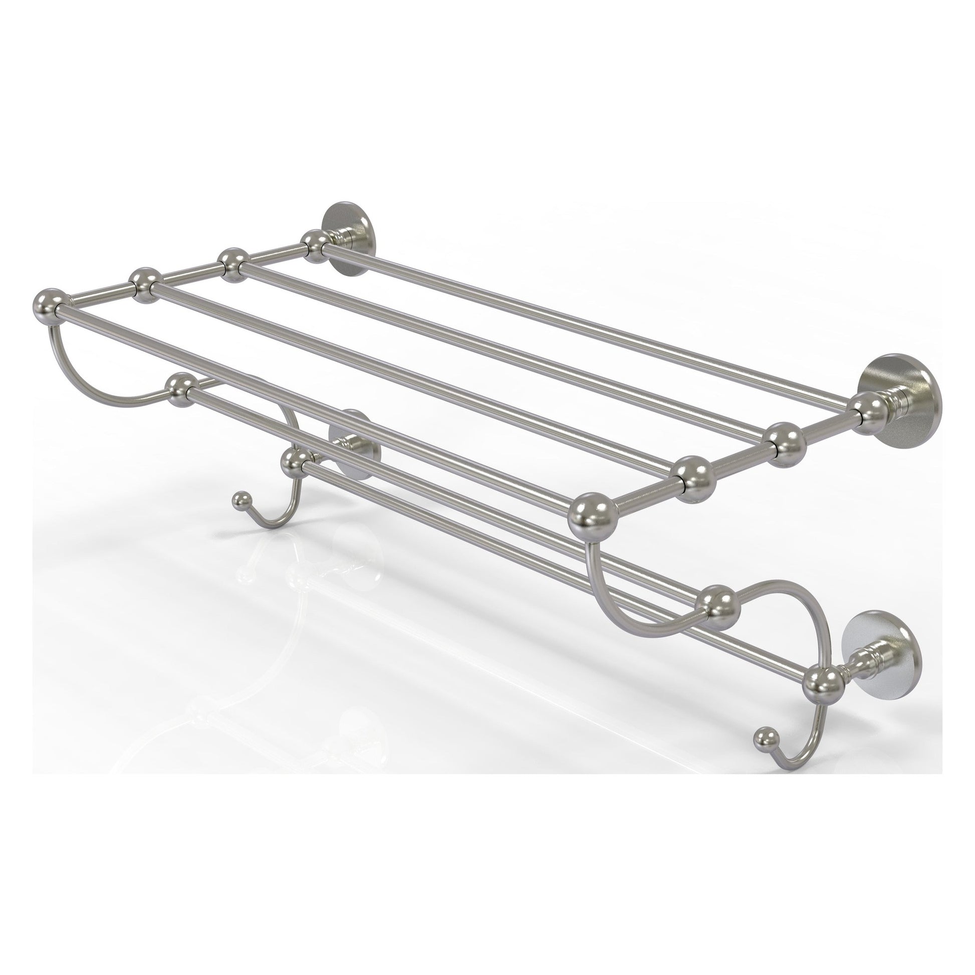 Allied Brass Prestige Skyline 36" x 14" Satin Nickel Solid Brass Train Rack Towel Shelf