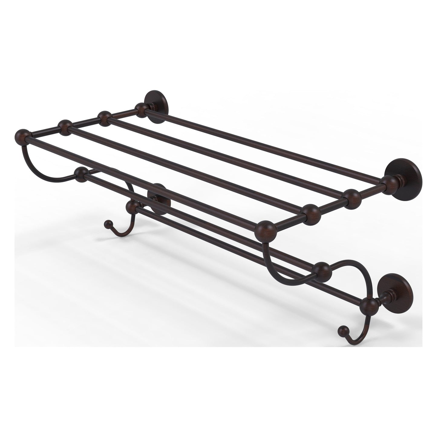 Allied Brass Prestige Skyline 36" x 14" Venetian Bronze Solid Brass Train Rack Towel Shelf