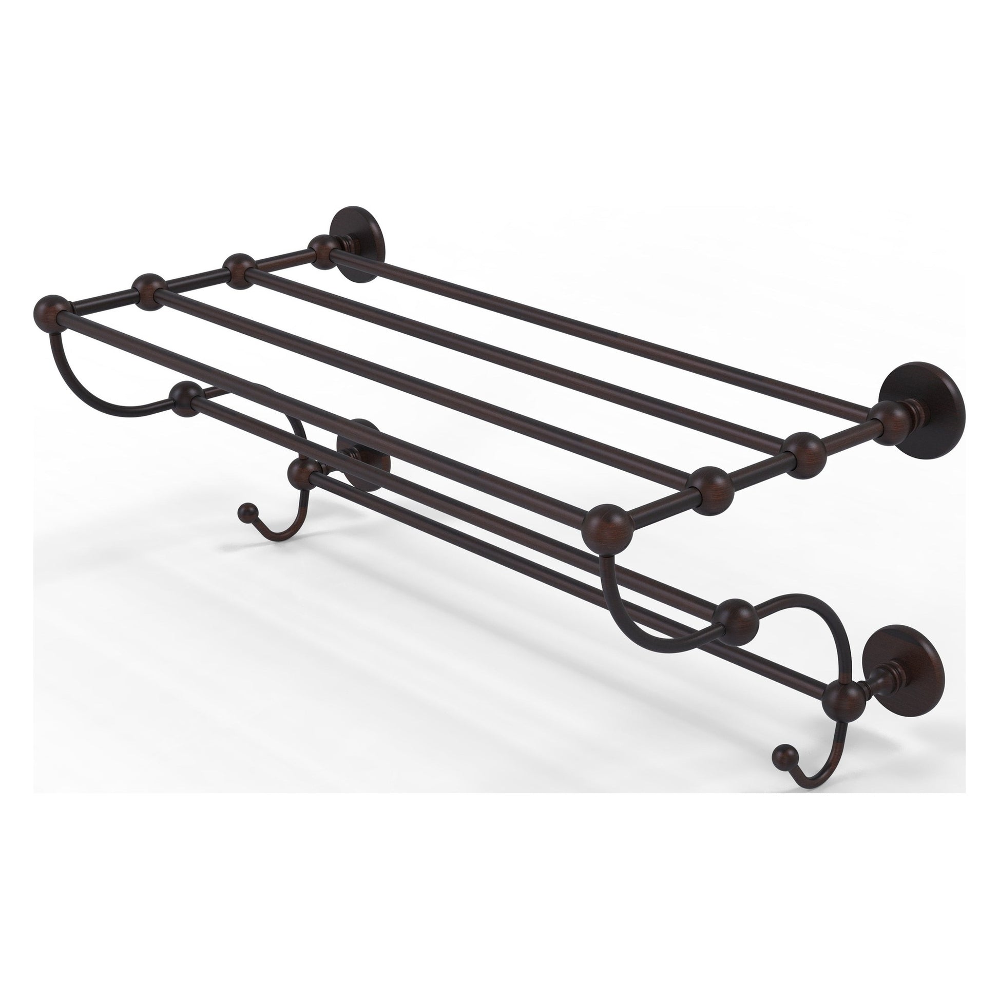 Allied Brass Prestige Skyline 36" x 14" Venetian Bronze Solid Brass Train Rack Towel Shelf