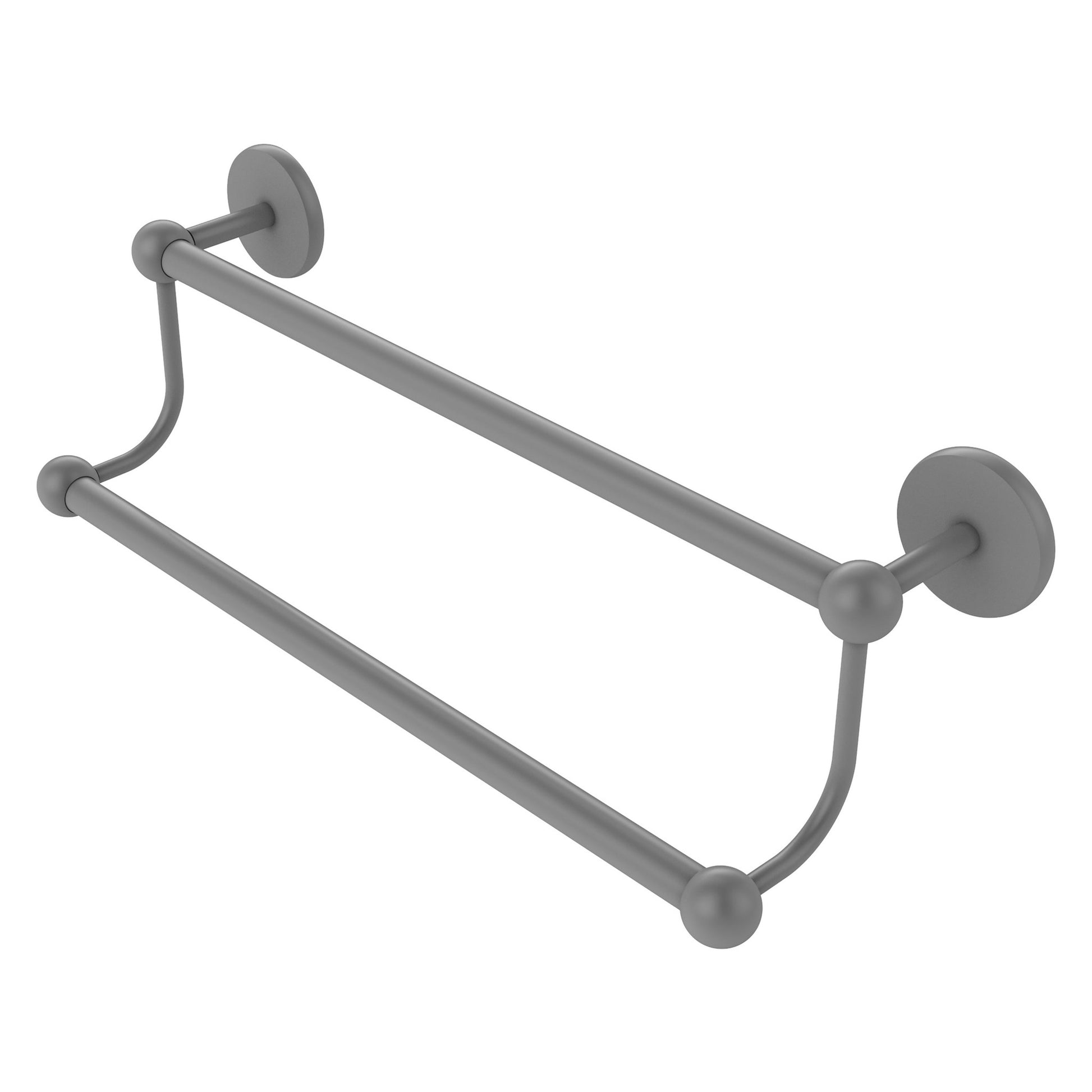 Allied Brass Prestige Skyline 36" x 39" Matte Gray Solid Brass Double Towel Bar