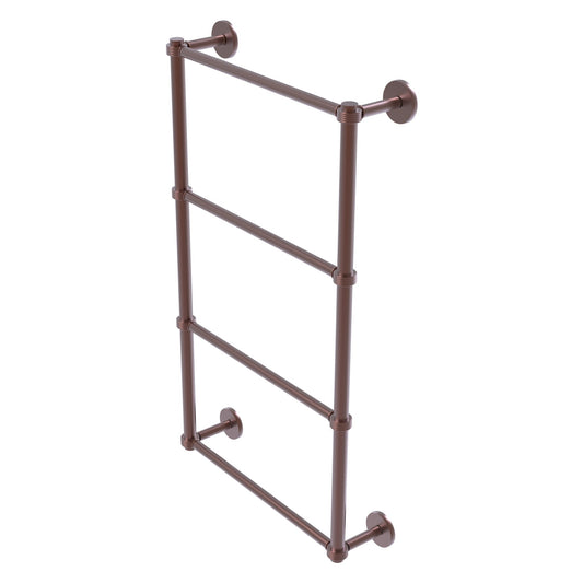 Allied Brass Prestige Skyline 36" x 5" Antique Copper Solid Brass 4-Tier Ladder Towel Bar With Grooved Detail
