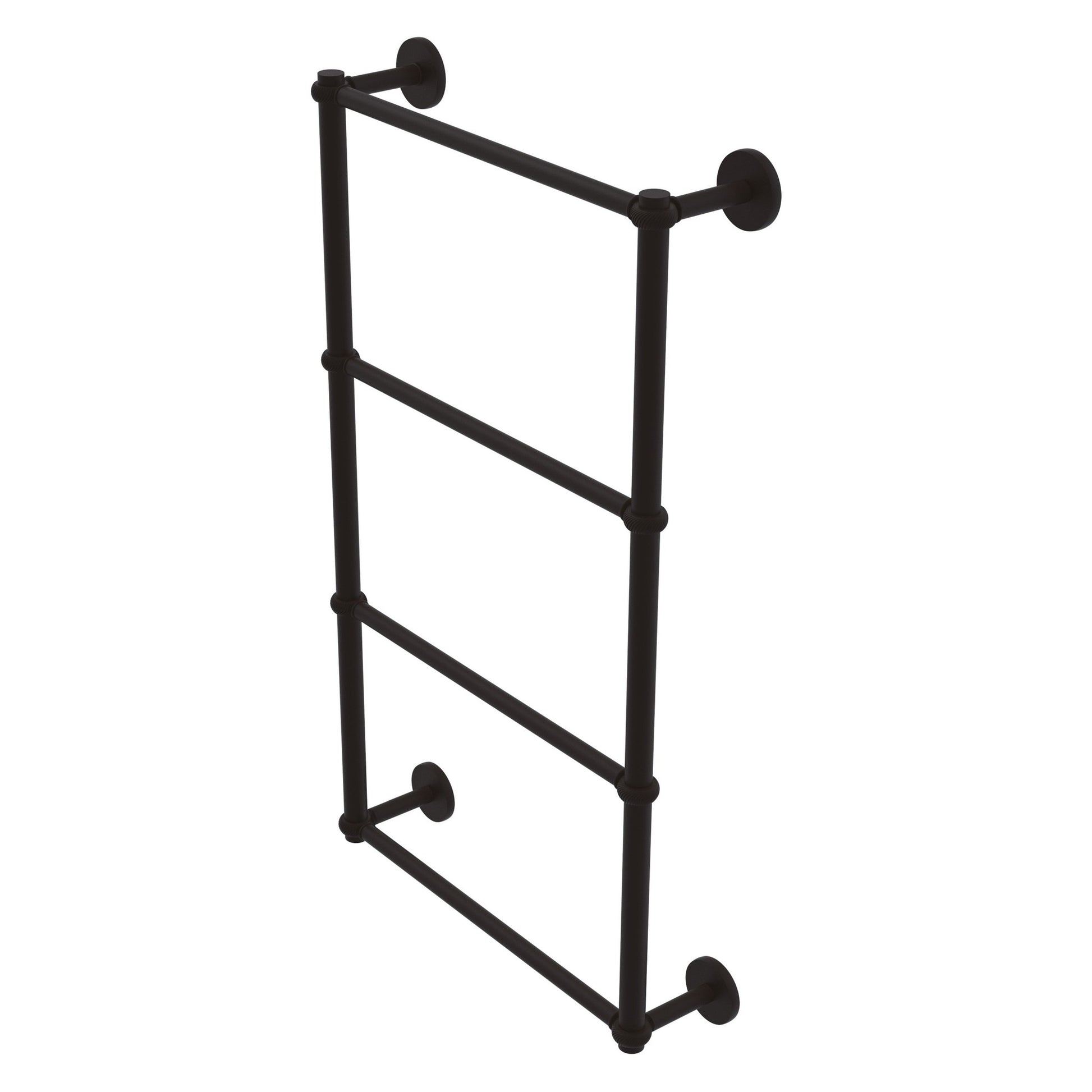 Allied Brass Prestige Skyline 36" x 5" Oil Rubbed Bronze Solid Brass 4-Tier Ladder Towel Bar With Twisted Detail