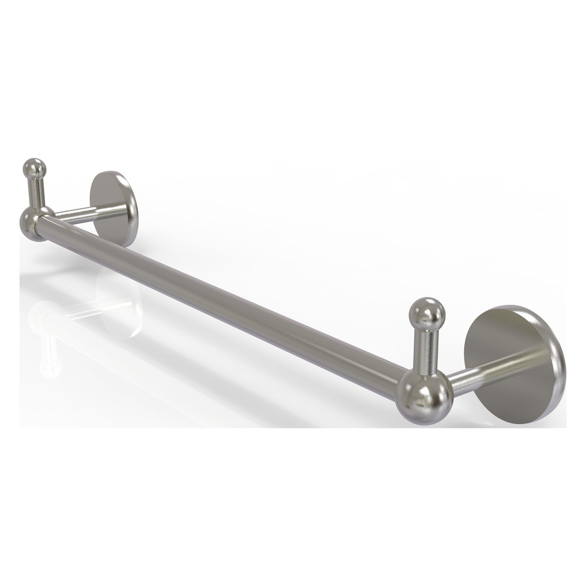Allied Brass Prestige Skyline 38.25" x 3.8" Satin Nickel Solid Brass Towel Bar With Integrated Hooks