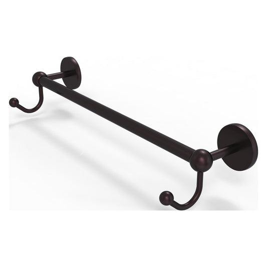 Allied Brass Prestige Skyline 38.25" x 5.7" Antique Bronze Solid Brass Towel Bar With Integrated Hooks