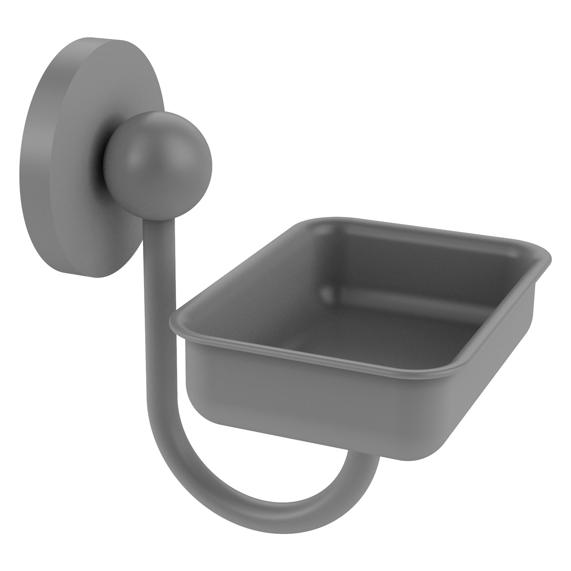 Allied Brass Prestige Skyline 4.5" x 3.5" Matte Gray Solid Brass Wall-Mounted Soap Dish