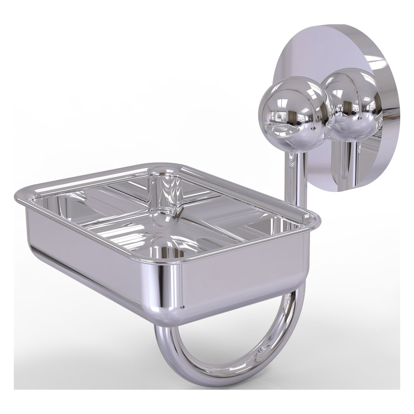 Allied Brass Prestige Skyline 4.5" x 3.5" Polished Chrome Solid Brass Wall-Mounted Soap Dish