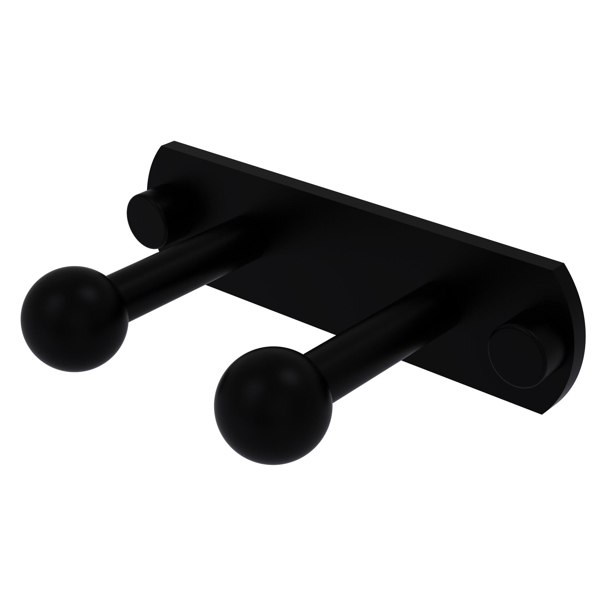 Allied Brass Prestige Skyline 5.5" x 3" Matte Black Solid Brass 2-Position Robe Hook