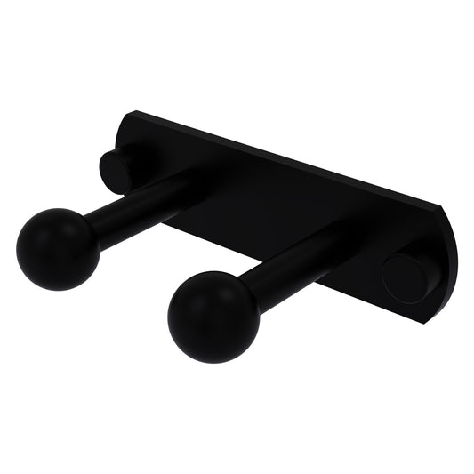 Allied Brass Prestige Skyline 5.5" x 3" Matte Black Solid Brass 2-Position Robe Hook
