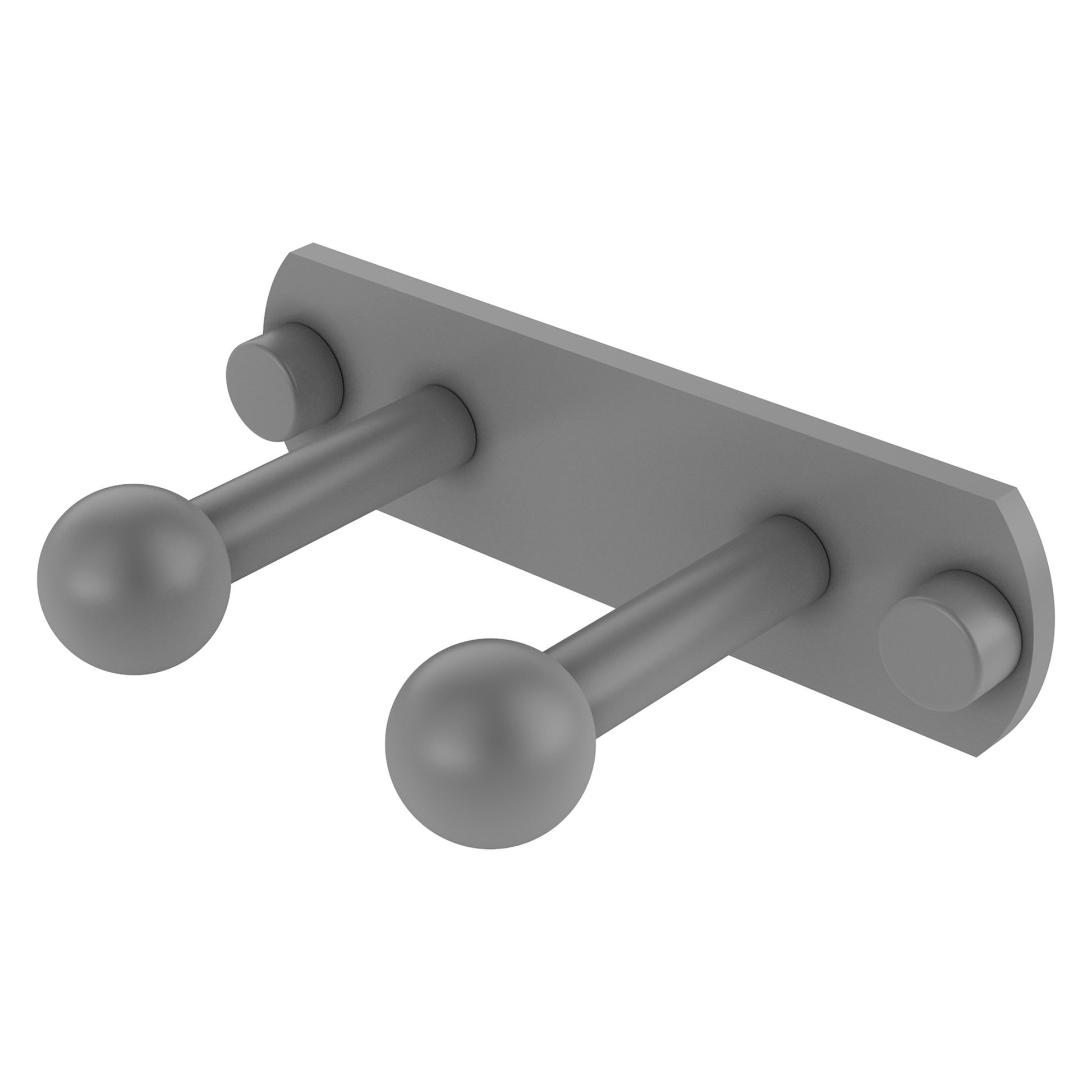 Allied Brass Prestige Skyline 5.5" x 3" Matte Gray Solid Brass 2-Position Robe Hook